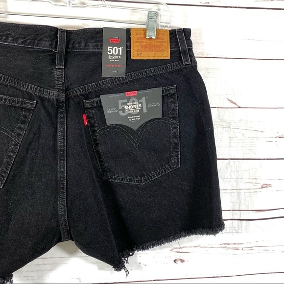 Levis 501 Shorts High Rise Distressed Size 33 - Picture 5 of 11